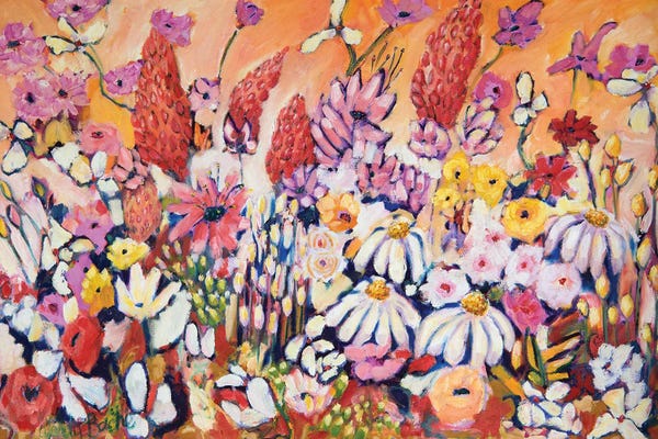 Daisies: Abstract Garden by Wendy Bache