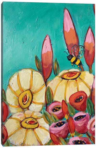Busy Bee Canvas Art Print - Wendy Bache