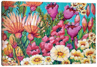 Flowers Singing Canvas Art Print - Wendy Bache