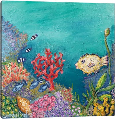 Puffer Fish II Canvas Art Print - Wendy Bache