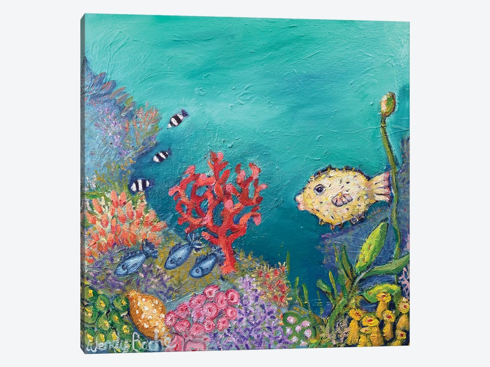 Puffer Fish II by Wendy Bache 1-piece Canvas Artwork