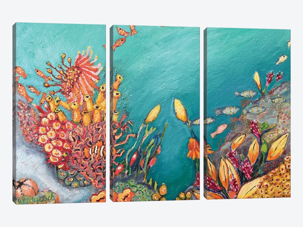 Sea Anemone II by Wendy Bache 3-piece Canvas Print