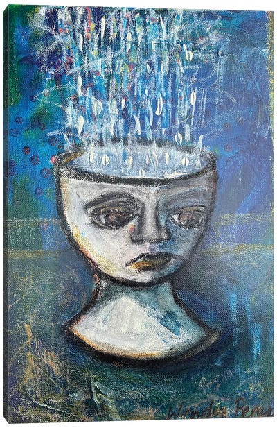 Over Thinking Canvas Art Print - Mental Health Awareness