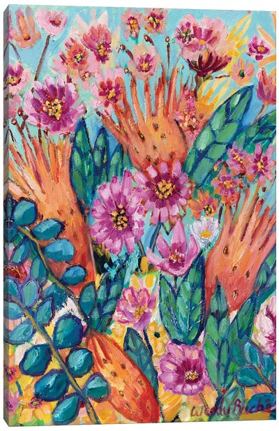 Magnificent Magenta Blooms Canvas Art Print - Wendy Bache
