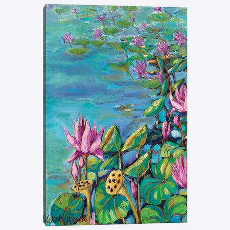 Peaceful Lotus Canvas Print #WBC22} by Wendy Bache Canvas Art Print