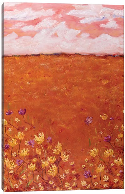 Desert Garden Canvas Art Print - Red Abstract Art