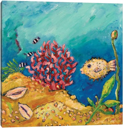 Puffer Fish Canvas Art Print - Wendy Bache