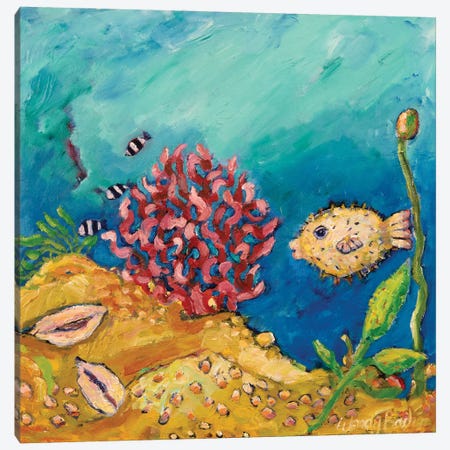 Puffer Fish Canvas Print #WBC29} by Wendy Bache Canvas Art Print