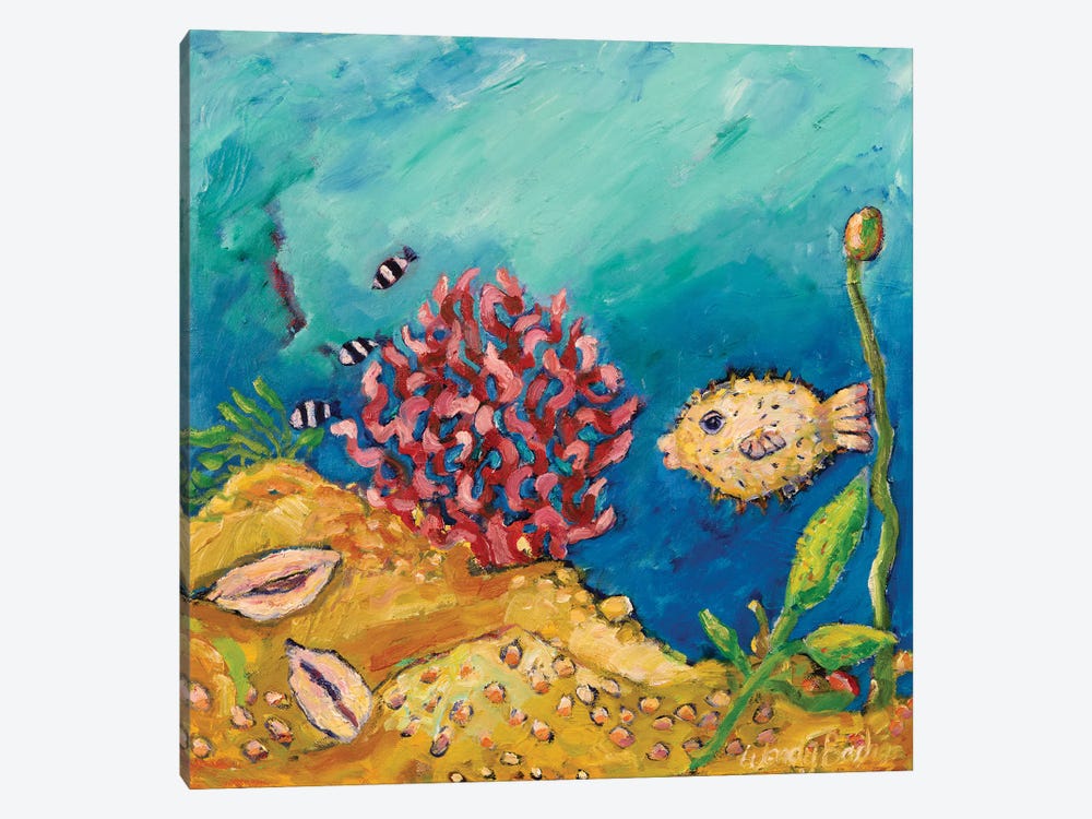 Puffer Fish by Wendy Bache 1-piece Canvas Print