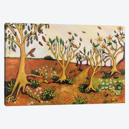 Frangipani Garden Canvas Print #WBC30} by Wendy Bache Canvas Artwork