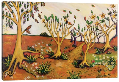 Frangipani Garden Canvas Art Print - Wendy Bache