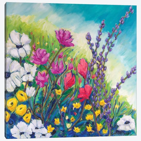 Birthday Flowers Canvas Print #WBC39} by Wendy Bache Canvas Artwork