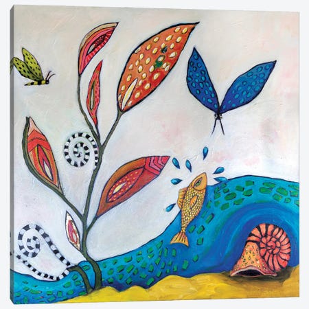 The Fish And The Butterfly Canvas Print #WBC45} by Wendy Bache Canvas Artwork