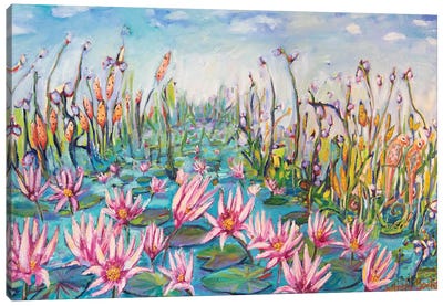 Lush Lillies Canvas Art Print - Wendy Bache
