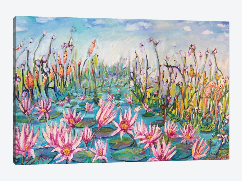 Lush Lillies by Wendy Bache 1-piece Canvas Wall Art