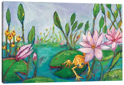 Leap Frog Canvas Art Print - Lily Art