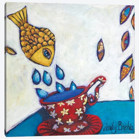 Fish In A Tea Cup Canvas Print #WBC61} by Wendy Bache Art Print