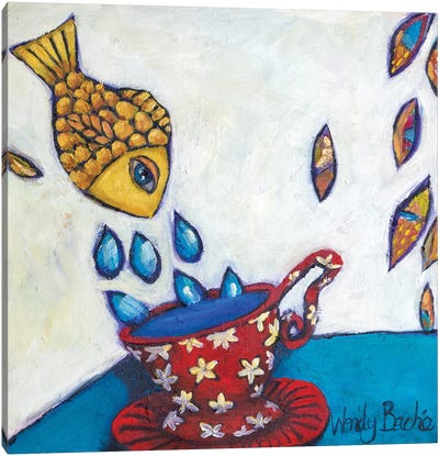 Fish In A Tea Cup Canvas Art Print - Wendy Bache