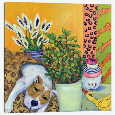 Dog Love Canvas Print #WBC82} by Wendy Bache Art Print
