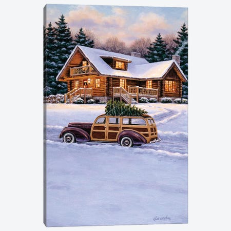 Log Cabin Canvas Print #WBD1} by William Breedon Canvas Art Print