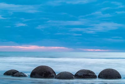New Zealand, South Island, Otago, Moeraki, Moeraki Boulders, dawn I by Walter Bibikow art print