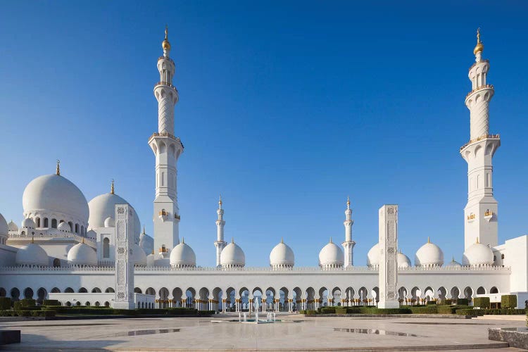 UAE, Abu Dhabi. Sheikh Zayed bin Sultan Mosque III by Walter Bibikow wall art