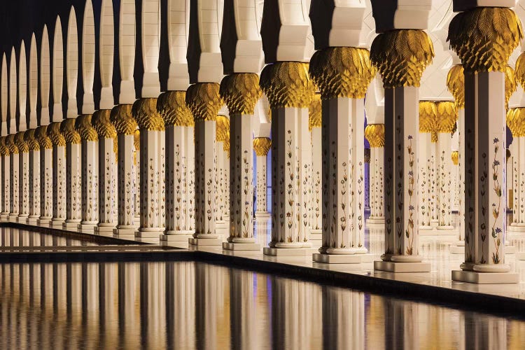 UAE, Abu Dhabi. Sheikh Zayed bin Sultan Mosque arches I by Walter Bibikow wall art