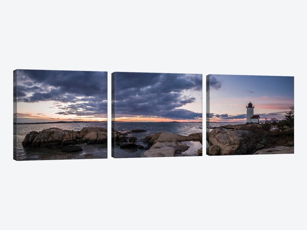 USA, Massachusetts, Cape Ann, Gloucester, Annisquam Lighthouse by Walter Bibikow 3-piece Art Print