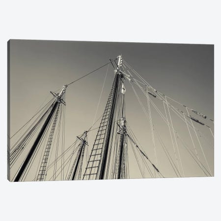 USA, Massachusetts, Cape Ann, Gloucester, schooner masts at dusk Canvas Print #WBI116} by Walter Bibikow Canvas Art Print