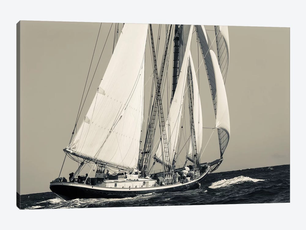USA, Massachusetts, Cape Ann, Gloucester, schooner sailing ships I by Walter Bibikow 1-piece Canvas Art