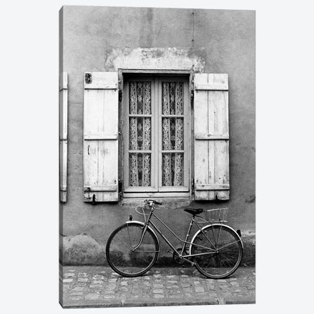 Bicycle Outside Of A Window, Marans, Poitou-Charentes, Nouvelle-Aquitaine, France Canvas Print #WBI11} by Walter Bibikow Canvas Art