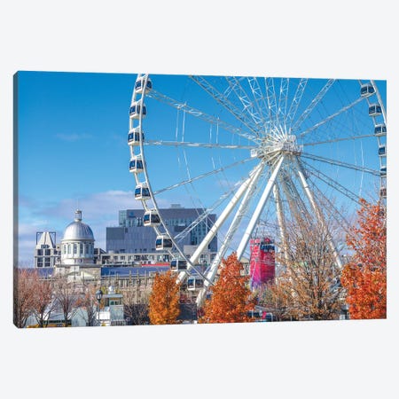 Canada, Quebec, Montreal. The Old Port, The Montreal Observation Wheel Canvas Print #WBI125} by Walter Bibikow Canvas Art