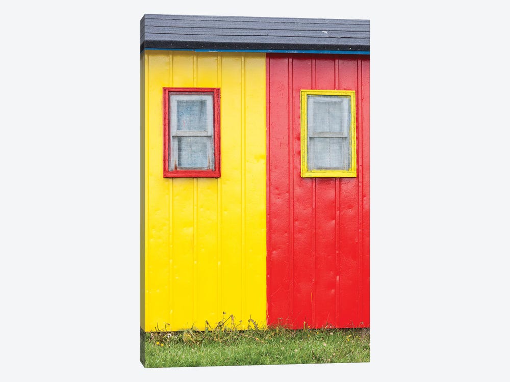 Canada, Quebec, Saint-Ulric, colorful motel detail by Walter Bibikow 1-piece Canvas Art Print