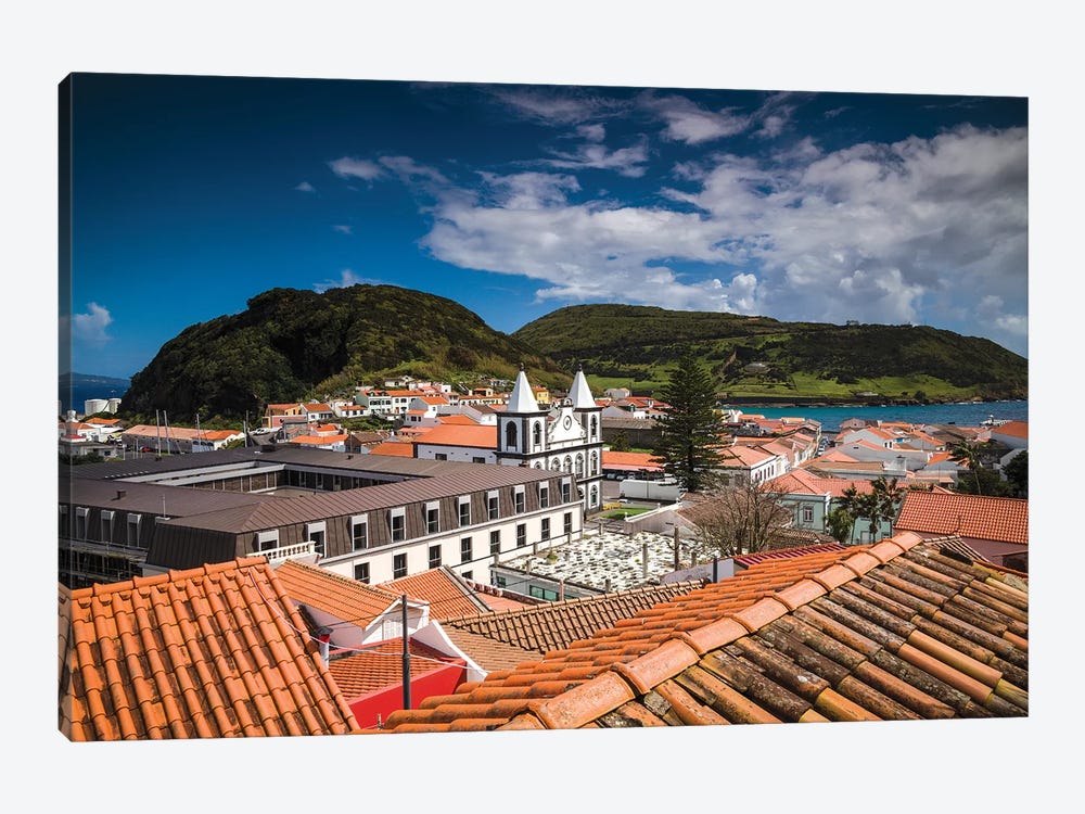 Portugal, Azores, Faial Island, Horta. Igreja de Nossa Senhora das Angustias exterior by Walter Bibikow 1-piece Canvas Wall Art