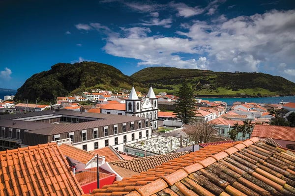 Portugal, Azores, Faial Island, Horta. Igreja de Nossa Senhora das Angustias exterior