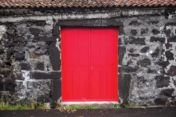 Color Pop Photography: Portugal, Azores, Pico Island, Porto Cachorro. Old fishing community set in volcanic rock buildings by Walter Bibikow