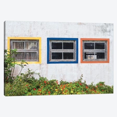 Portugal, Azores, Santa Maria Island, Anjos. Windows of the old factory Canvas Print #WBI144} by Walter Bibikow Canvas Art
