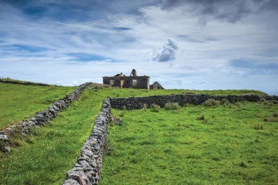 Portugal, Azores, Santa Maria Island, Terca. Abandoned house by Walter Bibikow art print