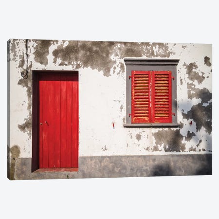 Portugal, Azores, Sao Miguel Island, Mosteiros. House detail Canvas Print #WBI152} by Walter Bibikow Canvas Art