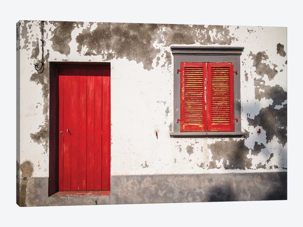 Portugal, Azores, Sao Miguel Island, Mosteiros. House detail by Walter Bibikow 1-piece Canvas Print