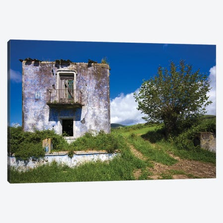 Portugal, Azores, Sao Miguel Island, Vila Franco do Campo. Ruins of old farmhouse Canvas Print #WBI158} by Walter Bibikow Canvas Artwork