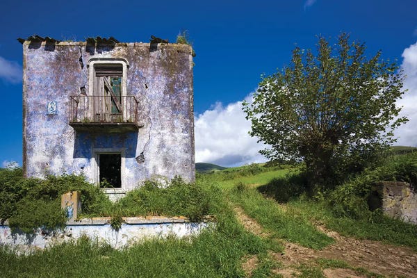 Walter Bibikow: Portugal, Azores, Sao Miguel Island, Vila Franco do Campo. Ruins of old farmhouse by Walter Bibikow