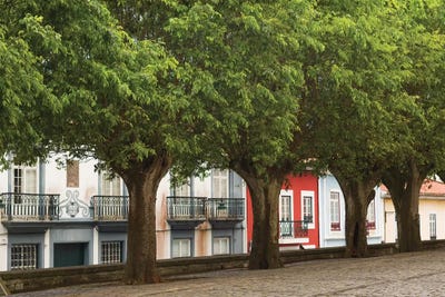 Portugal, Azores, Terceira Island, Angra do Heroismo. Building detail  by Walter Bibikow art print