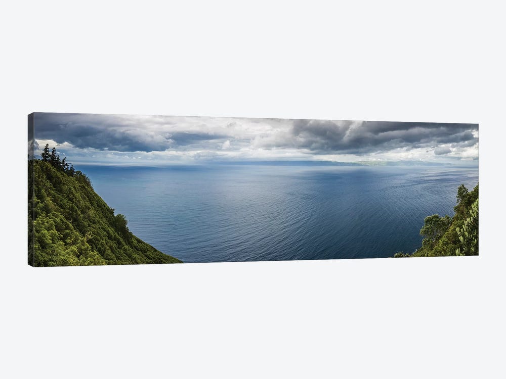 Portugal, Azores, Pico Island, Terra Alta. Miradouro da Terra Alta, viewpoint to Sao Jorge Island by Walter Bibikow 1-piece Canvas Art