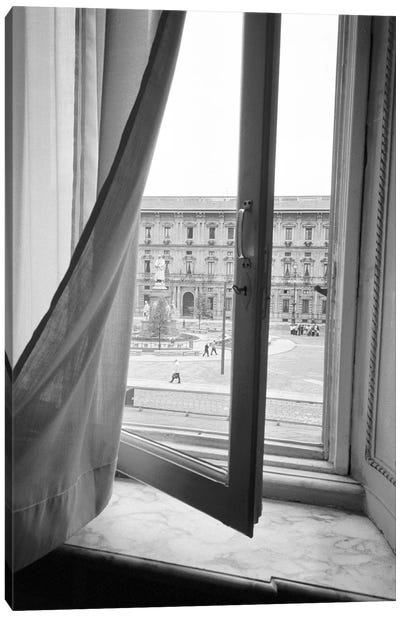 Palazzo Marino As Seen From A Window At Teatro alla Scala, Milan, Lombardy Region, Italy Canvas Art Print - Walter Bibikow