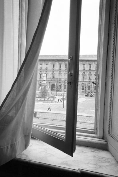 Windows: Palazzo Marino As Seen From A Window At Teatro alla Scala, Milan, Lombardy Region, Italy by Walter Bibikow