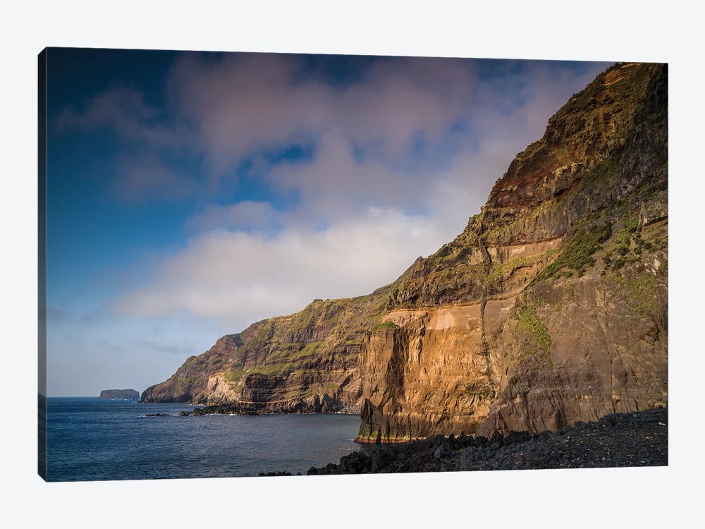 Portugal, Azores, Sao Miguel Island, Ponta da Ferraria cliffs by Walter Bibikow 1-piece Canvas Print