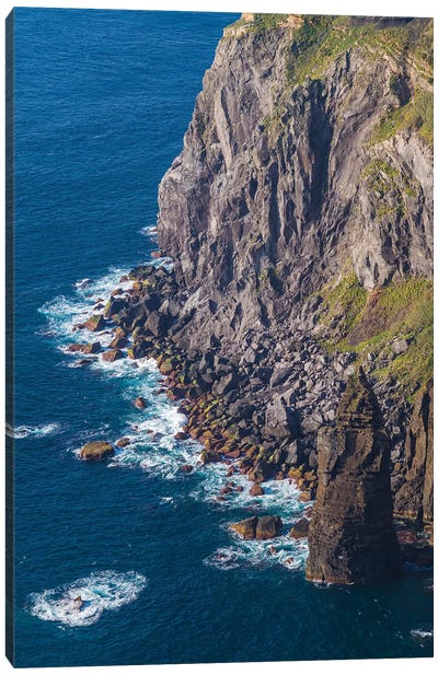 Portugal, Azores, Sao Miguel Island, Ponta do Escalvado, sea cliff Canvas Art Print - Walter Bibikow