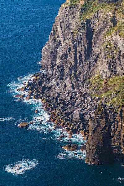 Cliffs: Portugal, Azores, Sao Miguel Island, Ponta do Escalvado, sea cliff by Walter Bibikow