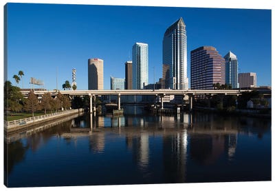 USA, Florida, Tampa, City View From Hillsborough River Canvas Art Print - Tampa Bay Art